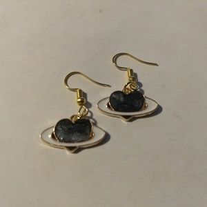 Jewelry - SPACE HEART EARRINGS - Jewelry Saturn Planet Love Jewelry - SPACE HEART EARRINGS - Jewelry Saturn Planet Love